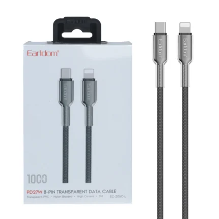 کابل شارژ PD و فست Earldom Type-C To Lightning مدل EC-205C-L 27W - مشکی