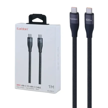 کابل شارژ PD و فست Earldom Type-C To Type-C مدل EC-213C-C 100W - مشکی
