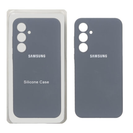 قاب سیلیکونی پاک کنی محافظ لنزدار اورجینال Samsung Galaxy A55 - خاکستری (پک دار)
