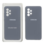 قاب سیلیکونی پاک کنی محافظ لنزدار اورجینال Samsung Galaxy A52 / A52s - خاکستری (پک دار)