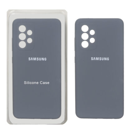 قاب سیلیکونی پاک کنی محافظ لنزدار اورجینال Samsung Galaxy A52 / A52s - خاکستری (پک دار)