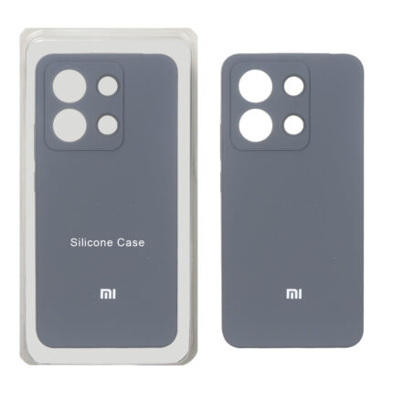 قاب سیلیکونی پاک کنی محافظ لنزدار اورجینال Xiaomi Redmi Note 13 4G - خاکستری (پک دار)