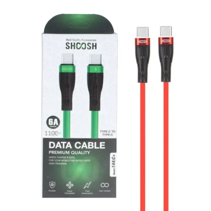 کابل شارژ 1.1 متری فست Shoosh Type-C To Type-C مدل +144C - قرمز - SMO