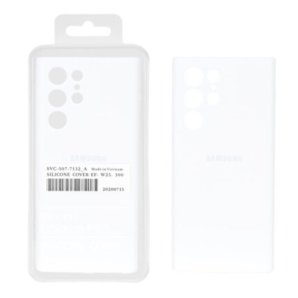 قاب سیلیکونی پاک کنی اورجینال درجه یک Samsung Galaxy S22 Ultra - سفید (پک دار)