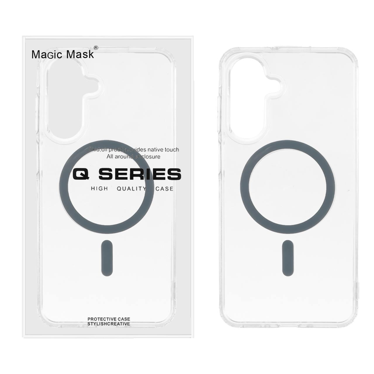 4612012 قاب اورجینال Magic Mask پشت سخت شفاف MagSafe دور ژله ای Samsung Galaxy A16 - خاکستری (پک دار) - تصویر 1