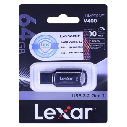 فلش مموری Lexar مدل Jump Drive V400 USB3.2 ظرفیت 32GB - مشکی (گارانتی حافظه طلایی تهران)