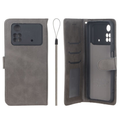 کیف موبایل مگنتی درجه یک داخل خز MNC Plus مدل Xiaomi Poco M4 Pro 4G - خاکستری