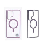 قاب شفاف دور رنگی Samsung Galaxy S23 Ultra با قابلیت شارژ MagSafe - بنفش (پک دار) - MPS
