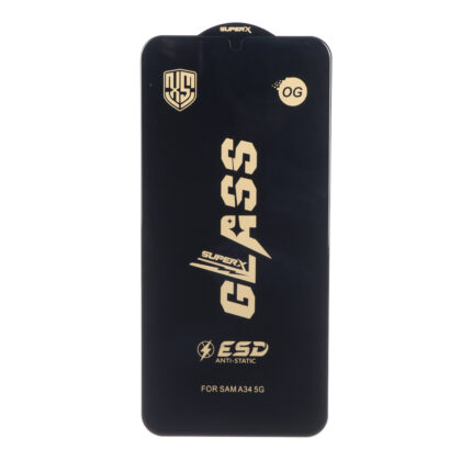 محافظ صفحه نمایش شیشه ای درجه یک Full Cover Super X OG - ESD OVOG مدل Samsung Galaxy A34