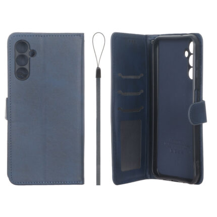 کیف موبایل مگنتی درجه یک داخل خز MNC Plus مدل Samsung Galaxy A14 - سرمه ای