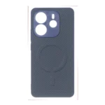 قاب هاشور MagSafe برجسته محافظ لنزدار Xiaomi Redmi Note 14 4G - سرمه ای کد 1