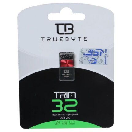 فلش مموری TRUEBYTE USB2.0 مدل TRIM ظرفیت 32GB - قرمز مشکی (گارانتی مادام العمر شرکت آی تین)