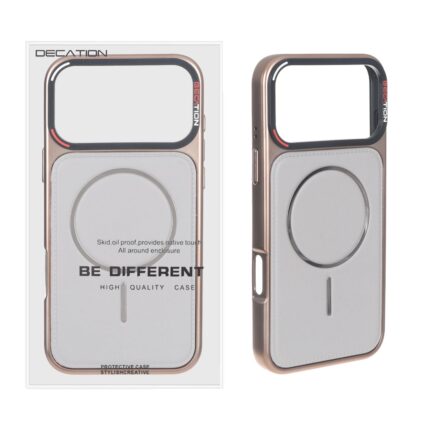 قاب اورجینال Becation چرمی Magsafe مدل Apple iPhone 17 Pro Max - طوسی (پک دار)