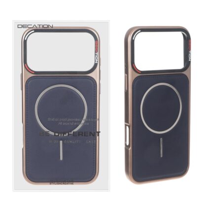 قاب اورجینال Becation چرمی Magsafe مدل Apple iPhone 17 Pro Max - سرمه ای (پک دار)