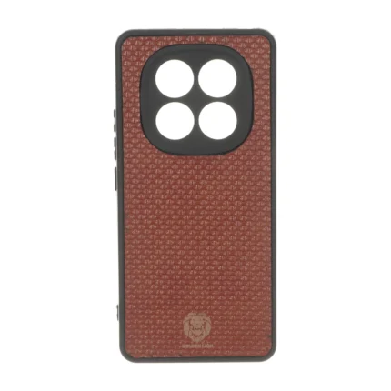 قاب طرح چرم حصیری Golden lion مدل Xiaomi Redmi Note 15 Pro 4G - قهوه ای