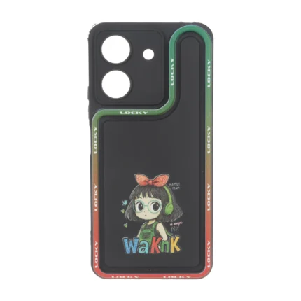 قاب Solid Case منحنی LUCKY طرح دار Xiaomi Redmi 13C / Poco C65 - کد 353