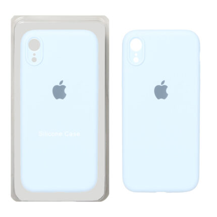 قاب سیلیکونی پاک کنی محافظ لنزدار اورجینال Apple iPhone XR - آبی آسمانی (پک اصلی)