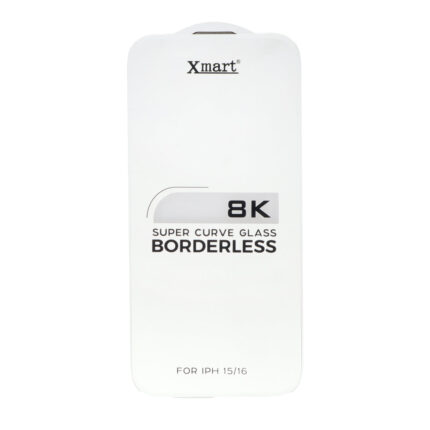 محافظ صفحه نمایش شیشه ای اورجینال بدون حاشیه XMART Super Curve 8K مدل Apple iPhone 16 / iPhone 15 / iPhone 14 Pro