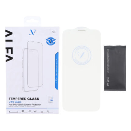 محافظ صفحه نمایش شیشه ای اورجینال ALFA بدون حاشیه Apple iPhone 15 Pro Max (پک دار)