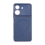 قاب سوزنی طرح مگ سیف دور لنز برجسته Xiaomi Redmi 13C / Poco C65 - سرمه ای
