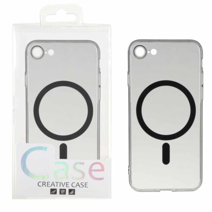 قاب اورجینال کریستالی MagSafe شفاف Creative مدل Apple iPhone 7 / iPhone 8 / iPhone SE (2020) - مشکی (پک دار)
