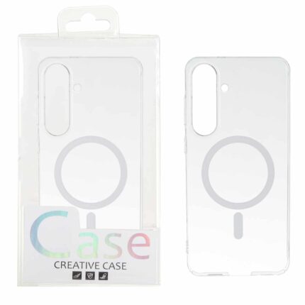 قاب اورجینال کریستالی MagSafe شفاف Creative مدل Samsung Galaxy S25 FE - سفید (پک دار)