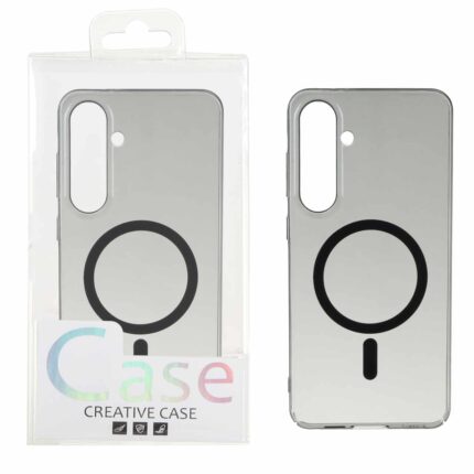 قاب اورجینال کریستالی MagSafe شفاف Creative مدل Samsung Galaxy S24 FE - مشکی (پک دار)