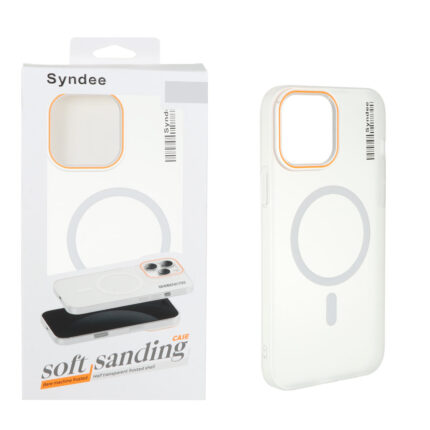 قاب اورجینال Syndee پشت مات MagSafe مدل Apple iPhone 15 Pro Max - سفید (پک دار)