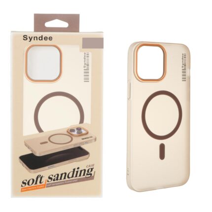 قاب اورجینال Syndee پشت مات MagSafe مدل Apple iPhone 15 Pro Max - صحرایی (پک دار)
