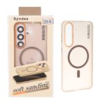 قاب اورجینال Syndee پشت مات MagSafe مدل Samsung Galaxy S25 FE - قهوه ای (پک دار)