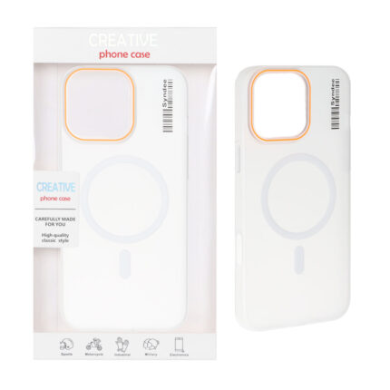 قاب اورجینال Syndee پشت مات MagSafe مدل Apple iPhone 16 Pro - سفید (پک دار)
