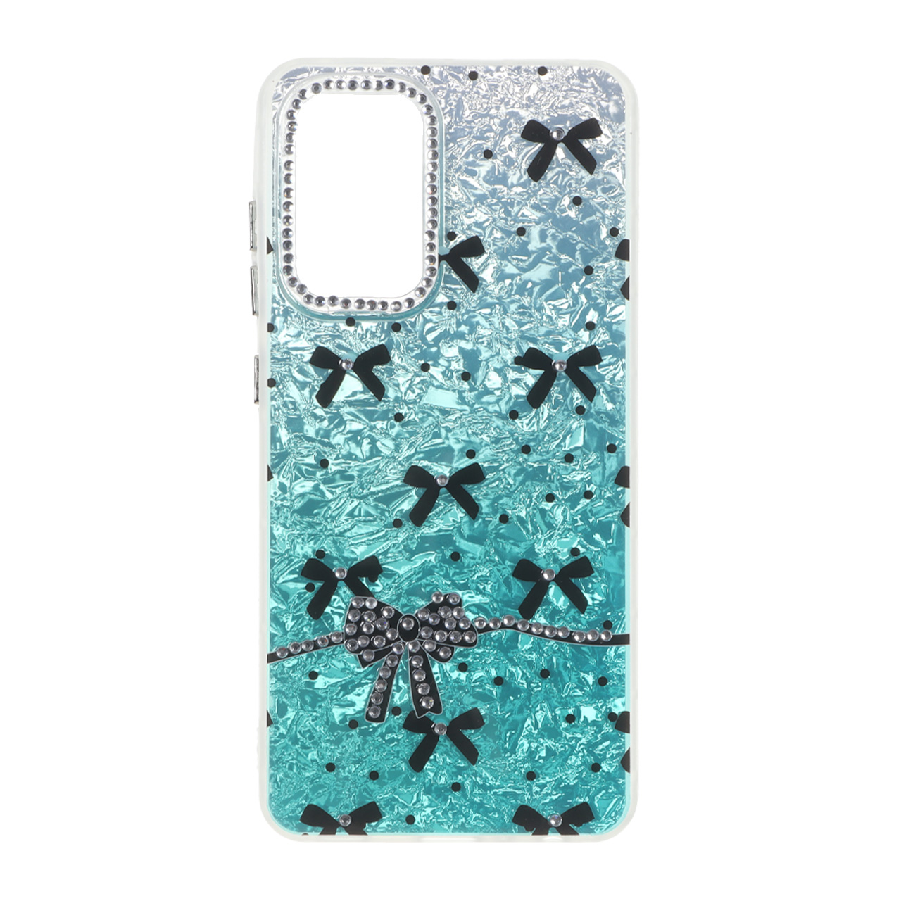 4618522 قاب ice پاپیونی نگین دار دور مات Samsung Galaxy A52 / A52s - سبزآبی - تصویر 1