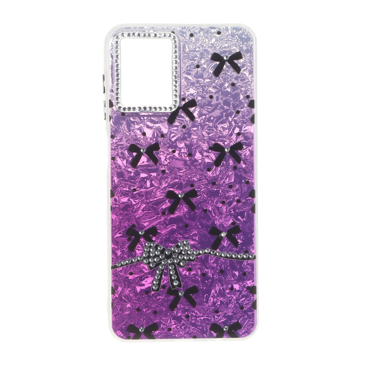 4618752 قاب ice پاپیونی نگین دار دور مات Samsung Galaxy A12 / M12 / F12 - ارغوانی - تصویر 1