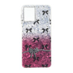 قاب ice پاپیونی نگین دار دور مات Samsung Galaxy A12 / M12 / F12 - زرشکی