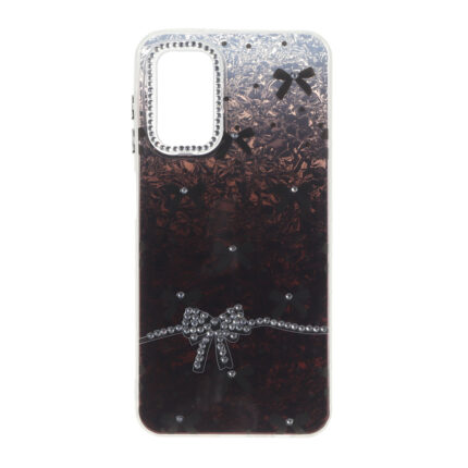 قاب ice پاپیونی نگین دار دور مات Samsung Galaxy A13 4G / A13 5G / A04s / M13 4G / M23 / F13 - قهوه ای