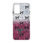 قاب ice پاپیونی نگین دار دور مات Samsung Galaxy A13 4G / A13 5G / A04s / M13 4G / M23 / F13 - زرشکی