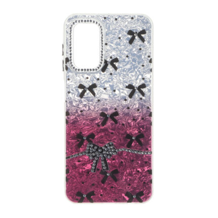 قاب ice پاپیونی نگین دار دور مات Samsung Galaxy A13 4G / A13 5G / A04s / M13 4G / M23 / F13 - زرشکی