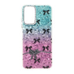 قاب ice پاپیونی نگین دار دور مات Xiaomi Redmi Note 12S / Xiaomi Redmi Note 11 4G / Redmi Note 11S - سبزآبی صورتی