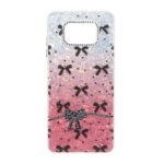 قاب ice پاپیونی نگین دار دور مات Xiaomi Poco X3 / Poco X3 Pro / Poco X3 NFC - صورتی