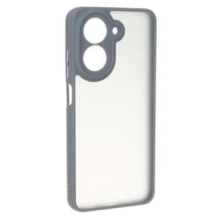 قاب مات لنز برجسته دور هاشور Xiaomi Redmi A5 / Poco C71 - خاکستری