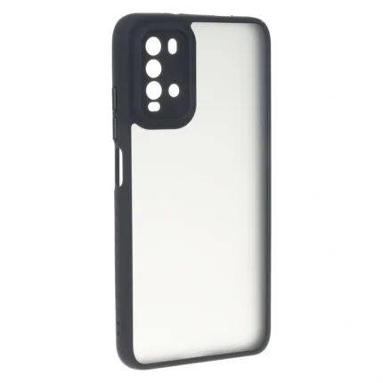 قاب مات لنز برجسته دور هاشور Xiaomi Poco M3 / Redmi 9T 4G - مشکی