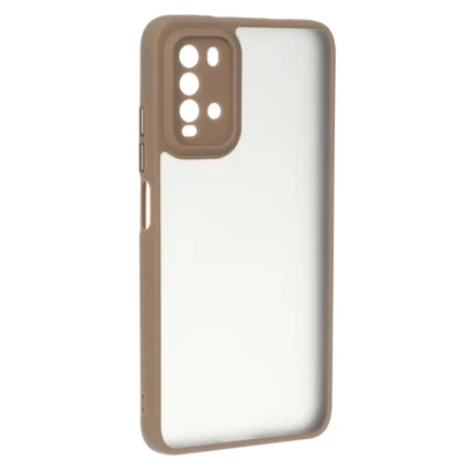 قاب مات لنز برجسته دور هاشور Xiaomi Poco M3 / Redmi 9T 4G - نسکافه ای