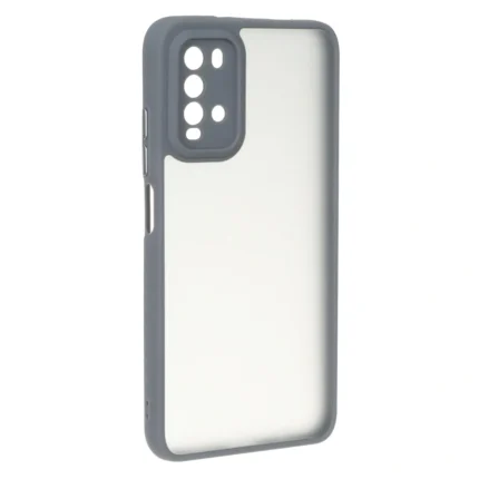 قاب مات لنز برجسته دور هاشور Xiaomi Poco M3 / Redmi 9T 4G - خاکستری