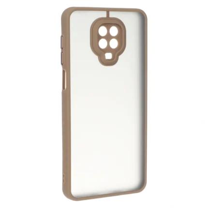 قاب مات لنز برجسته دور هاشور Xiaomi Redmi Note 9S / Redmi Note 9 Pro / Redmi Note 9 Pro Max - نسکافه ای