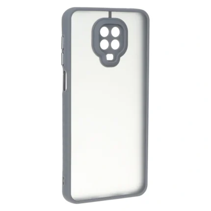 قاب مات لنز برجسته دور هاشور Xiaomi Redmi Note 9S / Redmi Note 9 Pro / Redmi Note 9 Pro Max - خاکستری