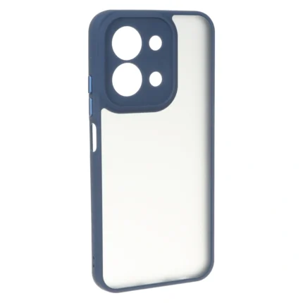 قاب مات لنز برجسته دور هاشور Xiaomi Redmi 15C / Poco C85 - سرمه ای