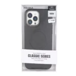 قاب Puloka چرمی Magnet فلزی دور لنز براق Apple iPhone 13 Pro Max - مشکی (پک دار)