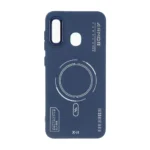 قاب Armor لنز متال Texture طرح مگ سیف Samsung Galaxy A30 / A20 - سرمه ای