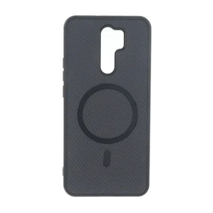 قاب هاشور MagSafe فلزی Xiaomi Redmi 9 / Redmi 9 Prime / Poco M2 - مشکی