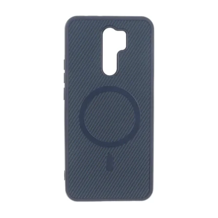 قاب هاشور MagSafe فلزی Xiaomi Redmi 9 / Redmi 9 Prime / Poco M2 - سرمه ای